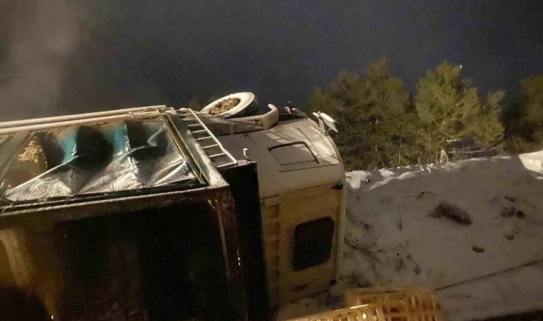 Bolu’nun Göynük ilçesine bağlı Hasanlar köyü mevkiinde, karlı hava koşulları