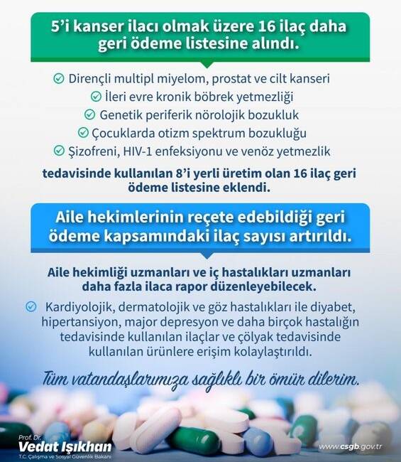 Çalışma ve Sosyal Güvenlik Bakanı Vedat Işıkhan, Resmi Gazete'de yayımlanan