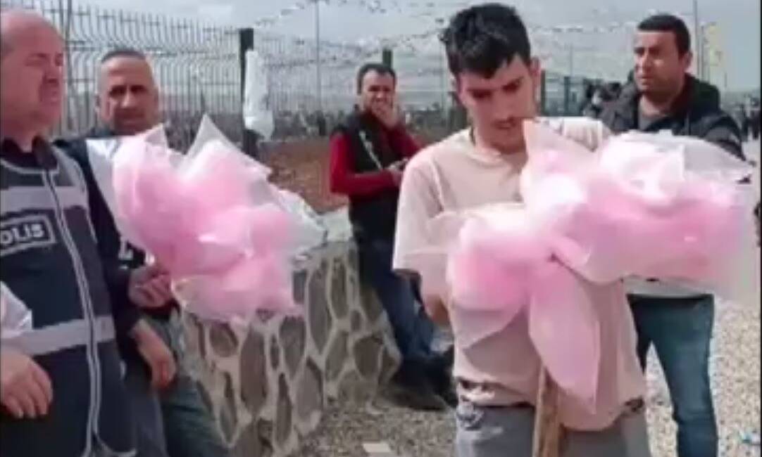 Şırnak'ın Cizre ilçesinde, Nevruz Bayramı kutlamaları sırasında polis memurları, etkinliğe