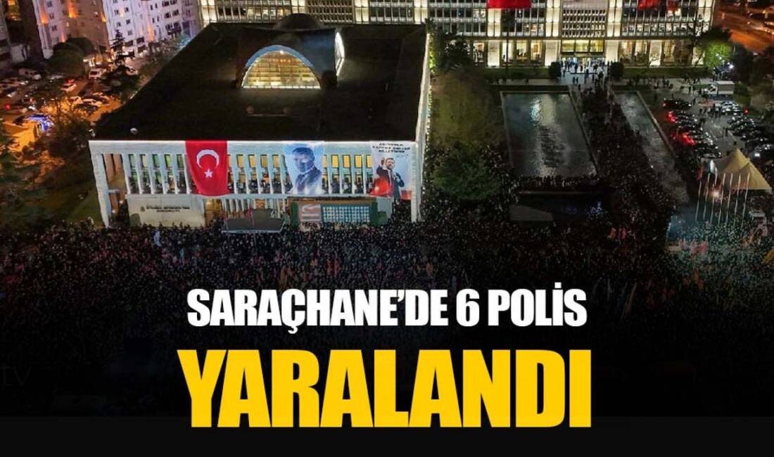 İstanbul Büyükşehir Belediye Başkanı Ekrem İmamoğlu'nun gözaltına alınmasının ardından Saraçhane'de
