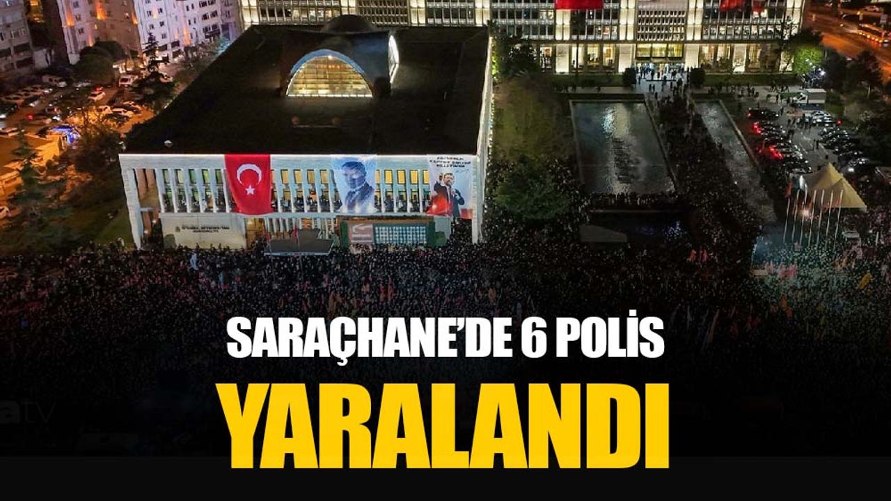 İstanbul Büyükşehir Belediye Başkanı Ekrem İmamoğlu'nun gözaltına alınmasının ardından Saraçhane'de