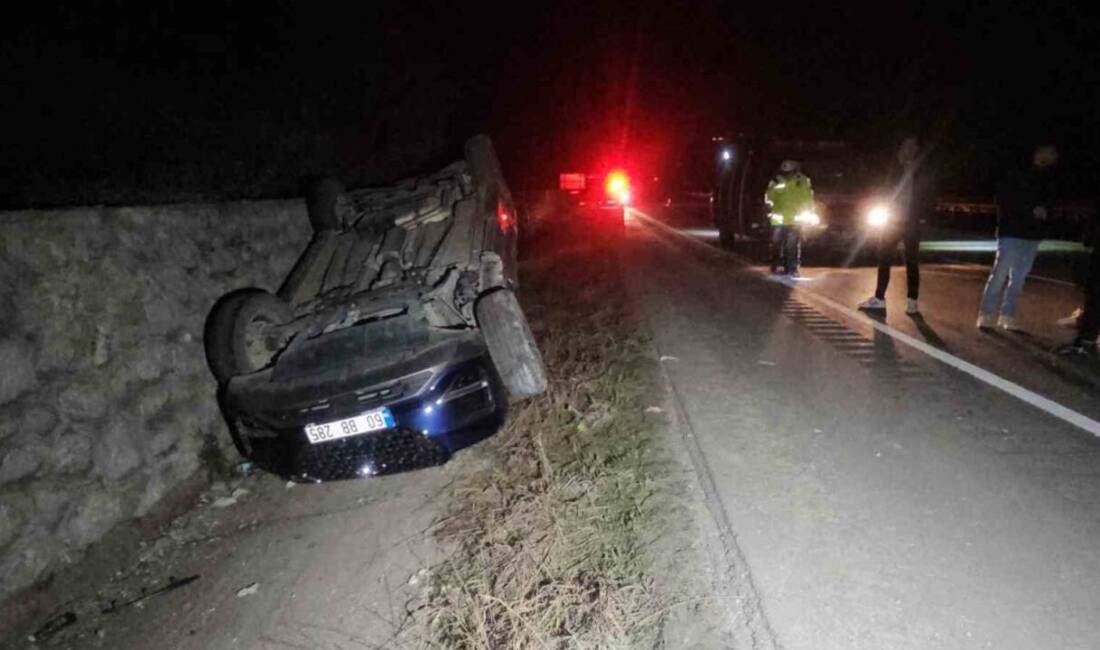 Tokat’ın Erbaa ilçesinde sürücüsünün kontrolünü kaybetmesi sonucu takla atan cipte