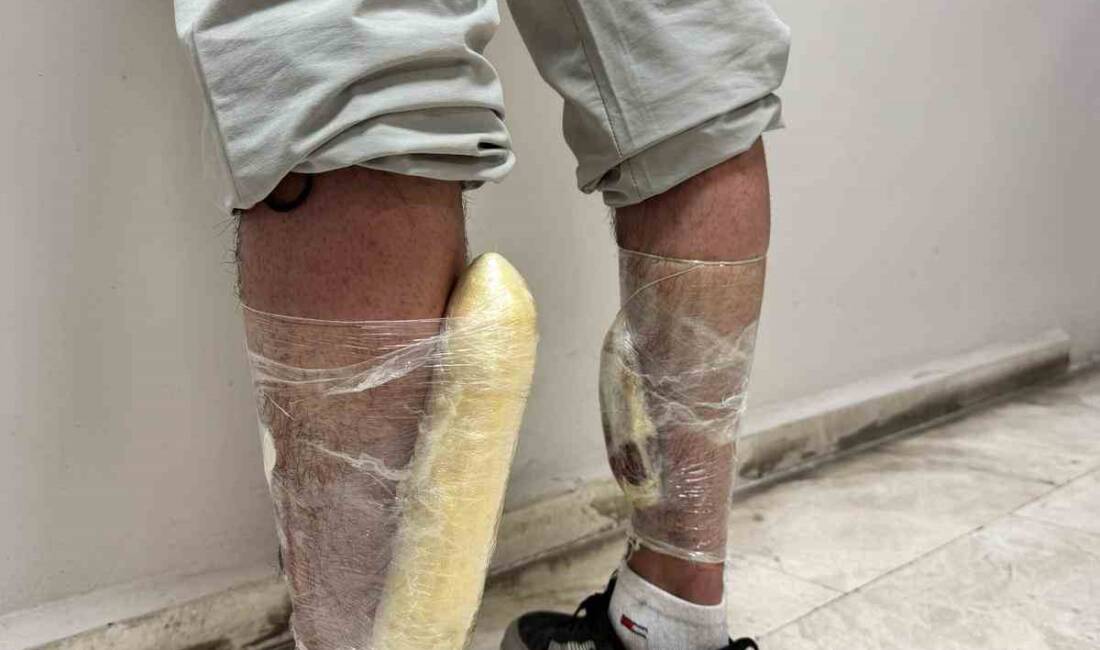 Eskişehir’de polis ekiplerinin çalışmaları sonucunda bir şahsın üzerine sarılı vaziyette