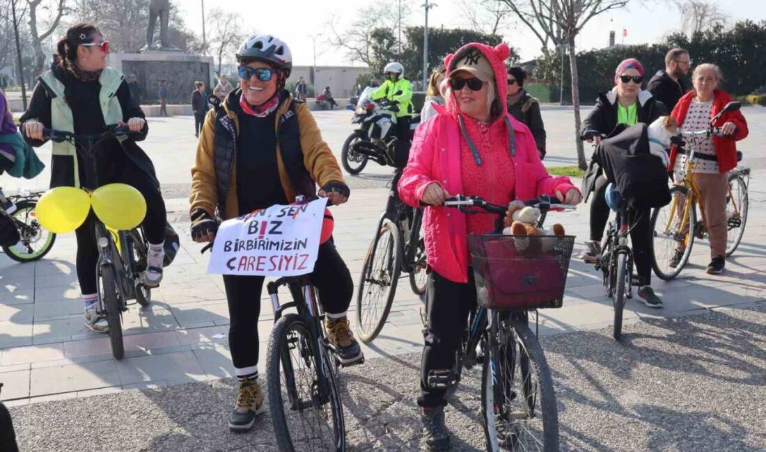 Yalova’da 8 Mart Dünya Kadınlar Günü nedeniyle bisiklet turu düzenlendi.