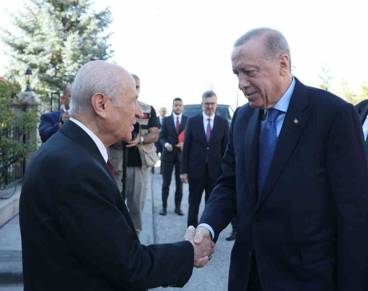 Cumhurbaşkanı Recep Tayyip Erdoğan, MHP Genel Başkanı Devlet Bahçeli ile