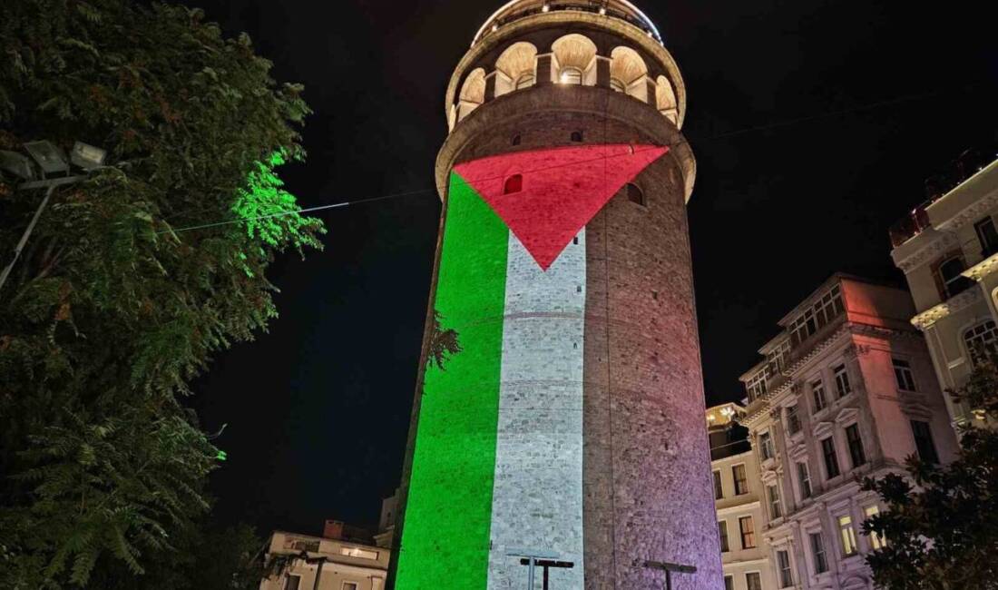 Kültür ve Turizm Bakanlığı, Filistin'e destek amacıyla Galata Kulesi'nde Filistin
