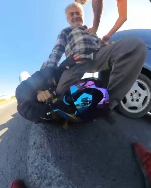 Kayseri'de yol verme tartışması, kadın motosiklet sürücüsü G.N.Ö. (24) ile