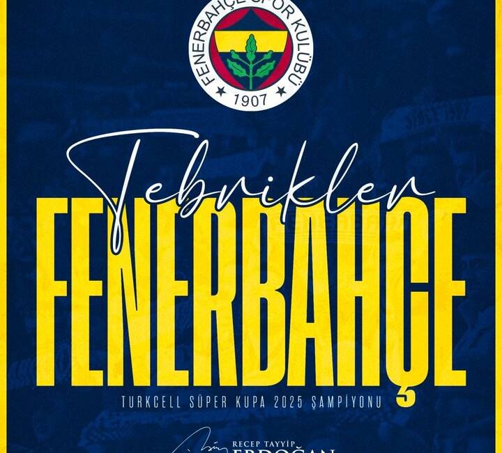 Cumhurbaşkanı Recep Tayyip Erdoğan, 2025 Turkcell Süper Kupa finalinde Galatasaray'ı