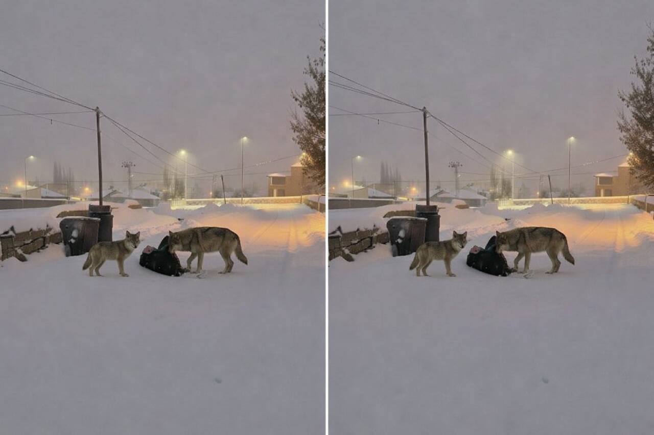 Ağrı'nın Diyadin ilçesindeki Atatürk Mahallesi'nde yoğun kar yağışı ve soğuk
