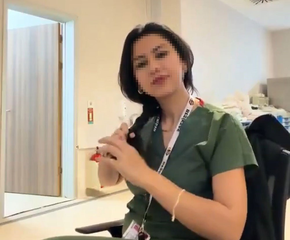 Kocaeli'de, İ.A. isimli hemşire, sosyal medyada paylaştığı provokatif video nedeniyle