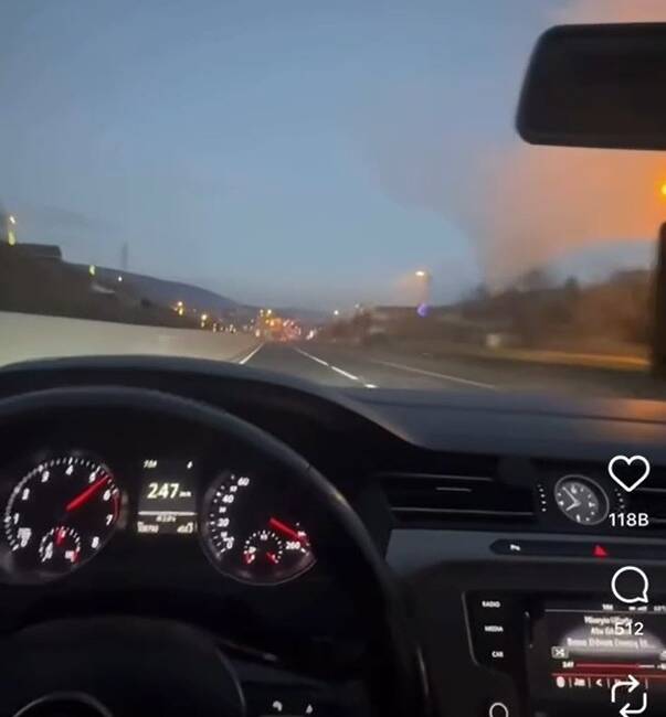 Düzce'de Anadolu Otoyolu'nda 250 km/s hız yapan M.I., sosyal medya