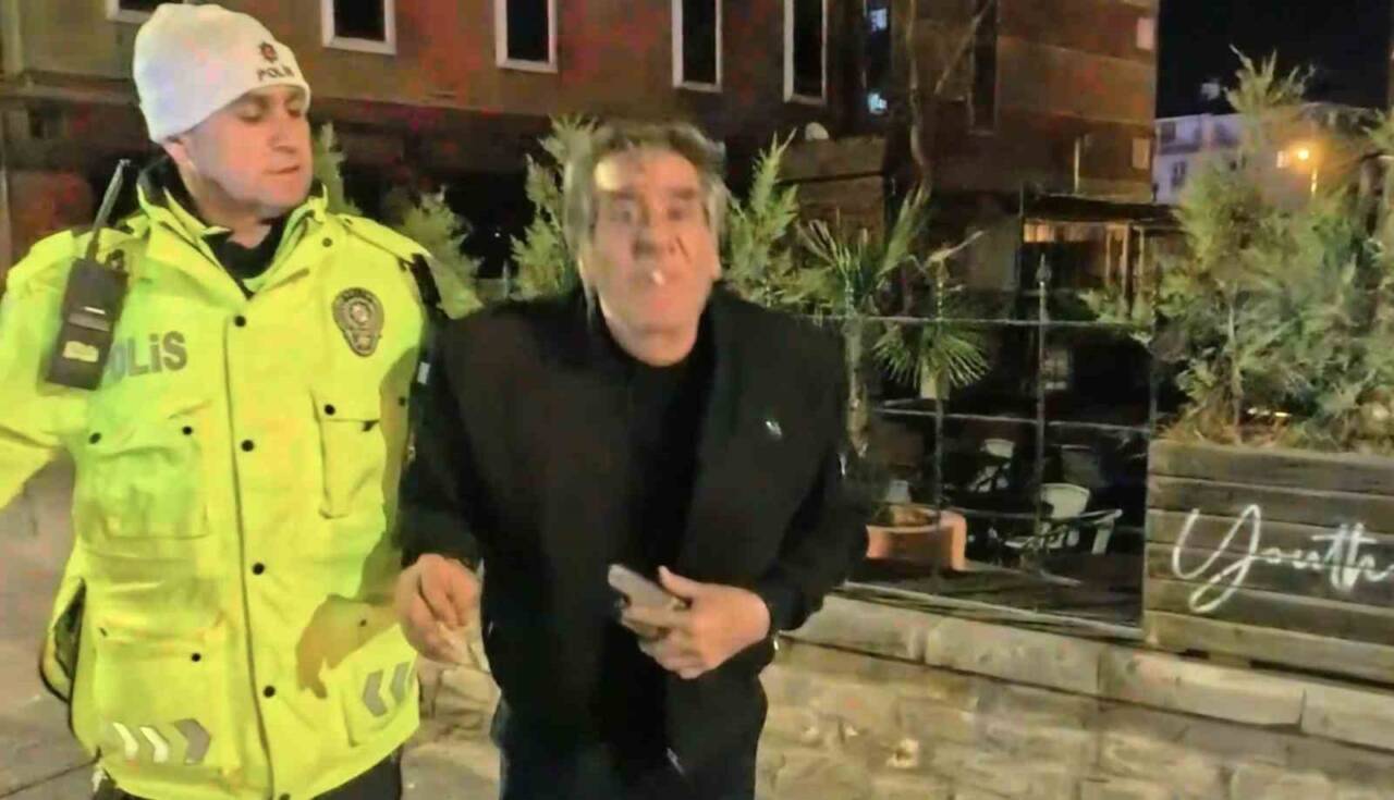 Aksaray'da, yasal sınırı aşan alkollü sürücü Osman K., polis ekipleri