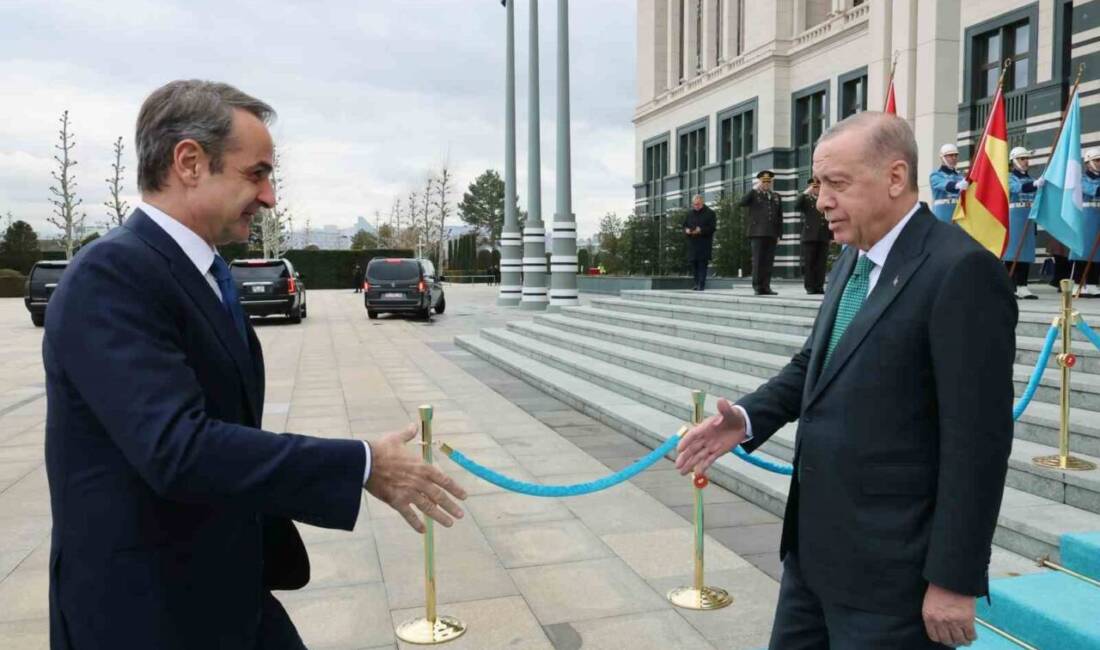Cumhurbaşkanı Recep Tayyip Erdoğan, Yunanistan Başbakanı Kiryakos Miçotakis’i Ankara’da resmi