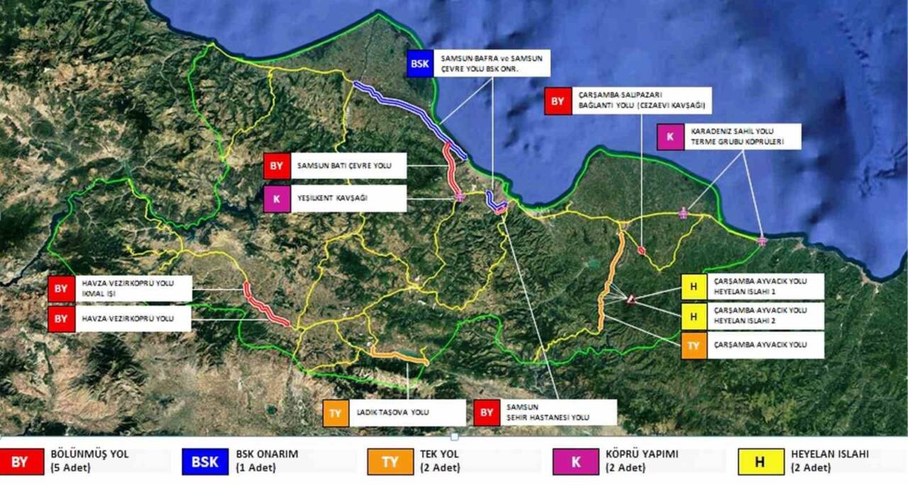 Karayolları 7. Bölge Müdürlüğü, Samsun'da ulaşım altyapısını 27 milyar 238